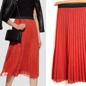 Maje Elegant Red Pleated Skirt